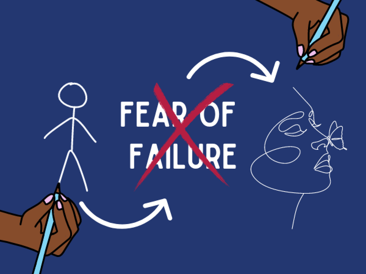 A red "X" overlays the text, "Fear of Failure"